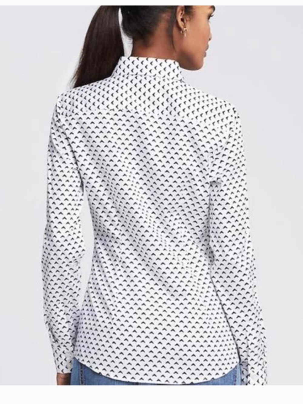 ♦️ Banana Republic Fitted Non-Iron Long Sleeve Shirt 10 Boomerang print - Picture 2 of 10